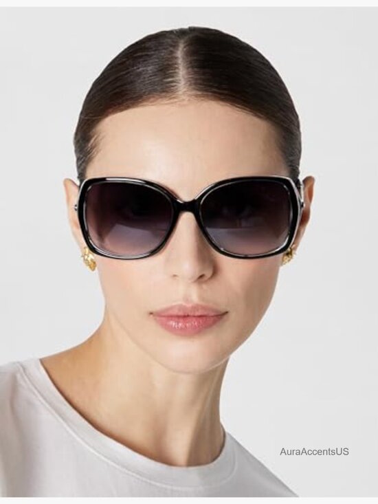 UV400 Protective Oval Sunglasses with Metal Temple main image 4